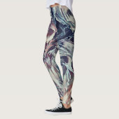 Abstrakte Rose mit Pinseltextur bedrucken beige Leggings (Links)