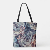 Abstrakte Rose mit Pinseltextur bedrucken beige Tasche (Rückseite)