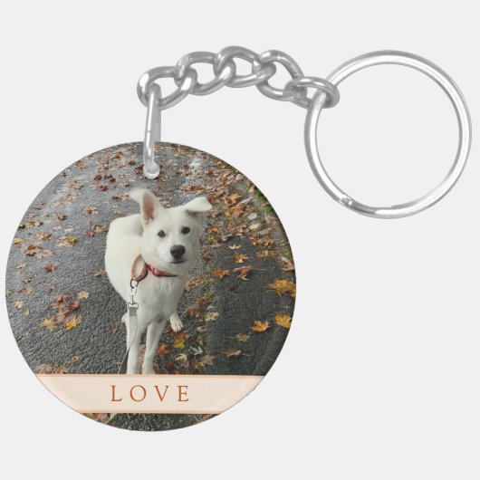 Abstrakte Rose (Orange) Akryllischer Schlüsselanhä Schlüsselanhänger (Rückseite rechts)