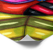 abstrakte Rose Originale Blume zeichnend Poster (Ecke)