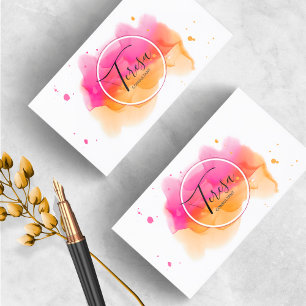 Abstrakte Rose Paint Splash/Orange ID566 Visitenkarte