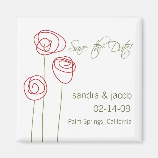 Abstrakte Rose - Personalisieren Sie es! Magnet (Vorne)