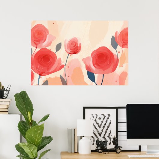 Abstrakte Rose Poster (Heimbüro)