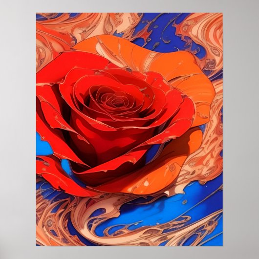 Abstrakte Rose Poster (Vorne)