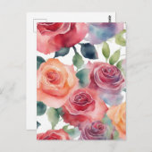 Abstrakte Rose Postkarte (Vorne/Hinten)