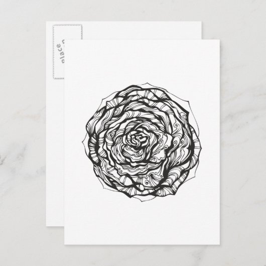 Abstrakte Rose Postkarte (Vorne/Hinten)