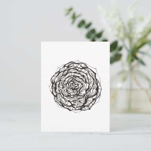 Abstrakte Rose Postkarte (Stehend Vorderseite)