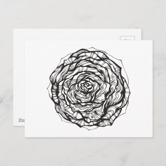 Abstrakte Rose Postkarte (Vorne/Hinten)