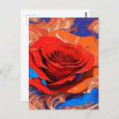 Abstrakte Rose Postkarte (Vorne/Hinten)