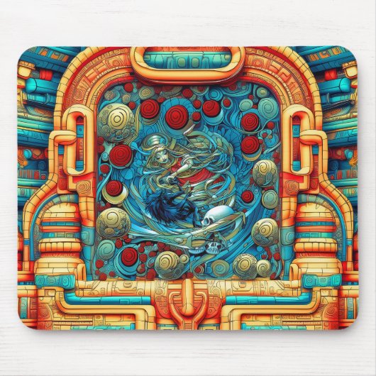 Abstrakte Rose Priesterin Hexerei Kunst Mousepad (Vorne)