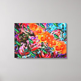 Abstrakte Rose Psychedelische Kunst in Orange & Tu Leinwanddruck