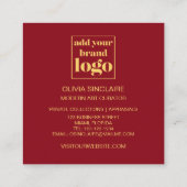 Abstrakte Rose Rosa Farbe Gold Quadratische Visitenkarte (Rückseite)