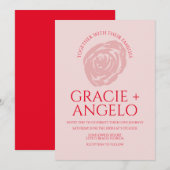 Abstrakte Rose Rosa Hochzeit Einladung (Vorne/Hinten)