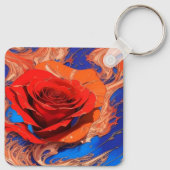 Abstrakte Rose Schlüsselanhänger (Rückseite)