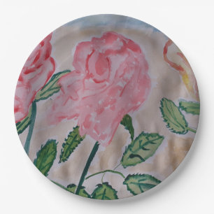 Abstrakte Rose Teller