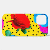 Abstrakte Rose und Metallische Blätter S Case-Mate iPhone Hülle (Rückseite (Horizontal))