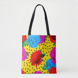 Abstrakte Rose und Metallische Blätter S Tasche