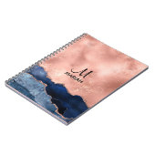 Abstrakte Rose und Navy Blue - Notebook für sie Notizblock (Linke Seite)