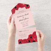 Abstrakte Rose und Pflaumen All In One Einladung (Abreißen)