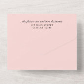 Abstrakte Rose und Pflaumen All In One Einladung (Rückseite)