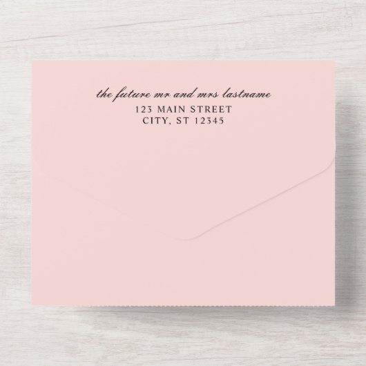 Abstrakte Rose und Pflaumen All In One Einladung (Rückseite)