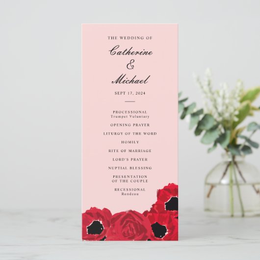 Abstrakte Rose und Popes koordinieren Hochzeiten Programm (Stehend Vorderseite)