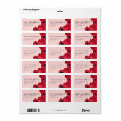 Abstrakte Rose und Poppies Neuvermählte Rücksendea Adressaufkleber (Vorne)