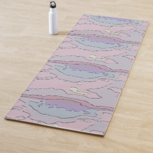 🌸 Abstrakte Rose und Violett Yogamatte
