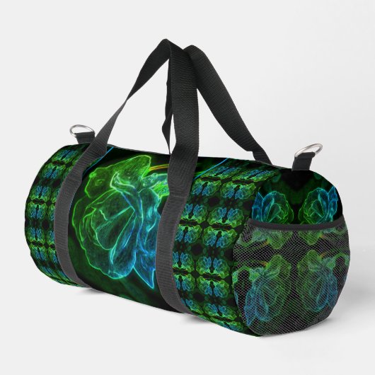 Abstrakte Rosen-Fantasie-Blumenkunst Duffle Bag (Rechte Ecke)