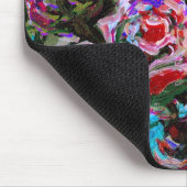 Abstrakte Rosen im Rot und im Türkis - mousepad (Ecke)