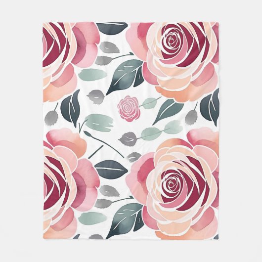 Abstrakte Rosen in Pastellfarben Fleecedecke (Vorderseite)
