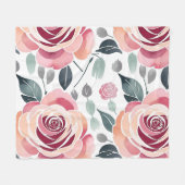 Abstrakte Rosen in Pastellfarben Fleecedecke (Vorderseite (Horizontal))