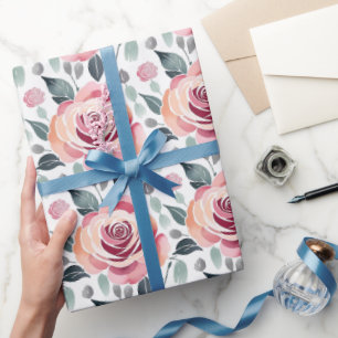 Abstrakte Rosen in Pastellfarben Geschenkpapier