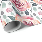 Abstrakte Rosen in Pastellfarben  Geschenkpapier (Rolleneckpunkt)