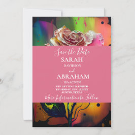 Abstrakte Rosen Save the Date Einladung