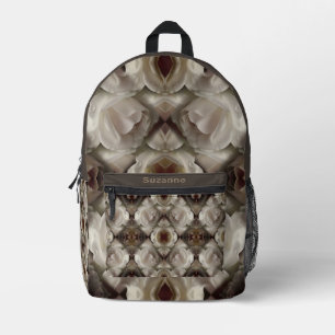 Abstrakte Rosenblume Vintag Personalisiert Bedruckter Rucksack