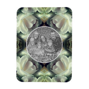 Abstrakte Rosenblüte mit eigenem Foto Magnet