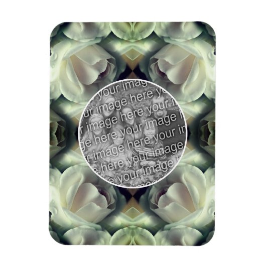 Abstrakte Rosenblüte mit eigenem Foto Magnet (Vertikal)