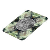 Abstrakte Rosenblüte mit eigenem Foto Magnet (Linke Seite)