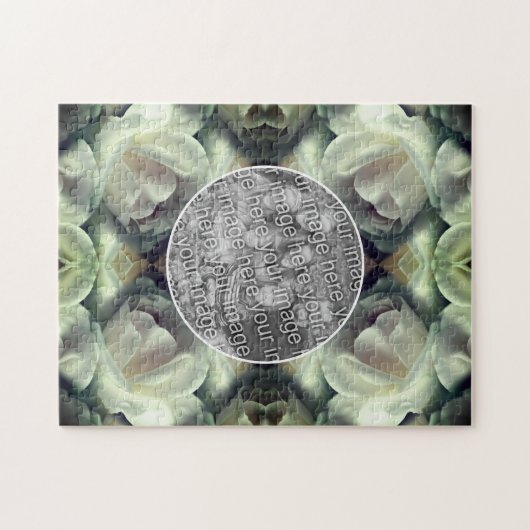 Abstrakte Rosenblüte mit eigenem Foto Puzzle (Horizontal)