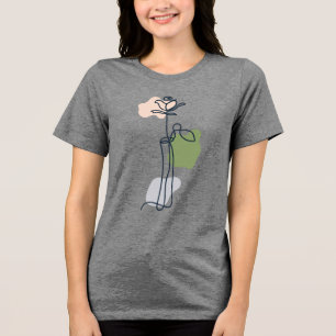 Abstrakte Rosenblüte Tri-Blend Shirt