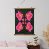 Abstrakte Rosenstäbchen Wandteppich Mit Holzrahmen (Schlafzimmer)