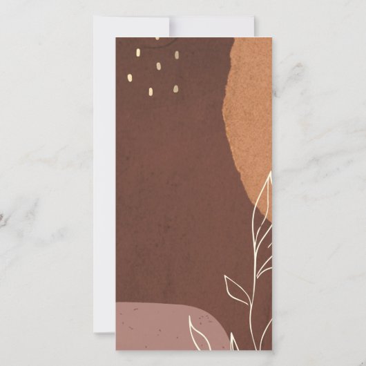 Abstrakte Rost Orange Blätterkarte Dankeskarte (Rückseite)