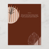 ABSTRAKTE Rostbeige Pampas Grass Wedding Flyer (Hinten)