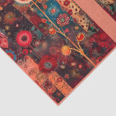 Abstrakte Rot-Blumen-Quilt-Dekoupage L+R 142 Seidenpapier (Ausschnitt)