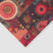 Abstrakte Rot-Blumen-Quilt-Dekoupage Righ 142 Seidenpapier (Ausschnitt)