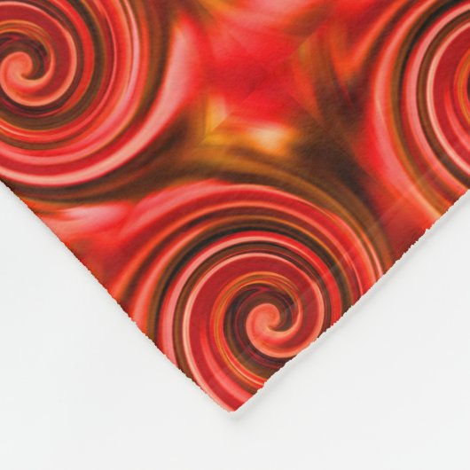 Abstrakte Rot-Gelb-Wirbel Fleecedecke (Ecke)