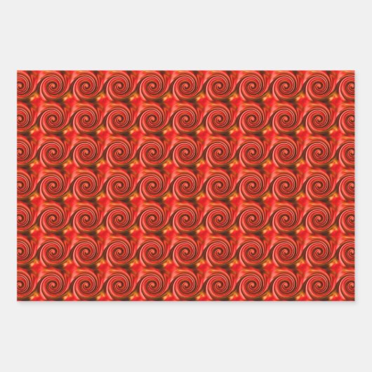 Abstrakte Rot-Gelb-Wirbel   Geschenkpapier Set (Vorderseite 2)
