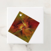 Abstrakte Rot-Orange-Braun-Grüne-Blume Geschenkanhänger (Beispiel)