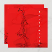 Abstrakte Rot-Party Einladung (Vorne/Hinten)